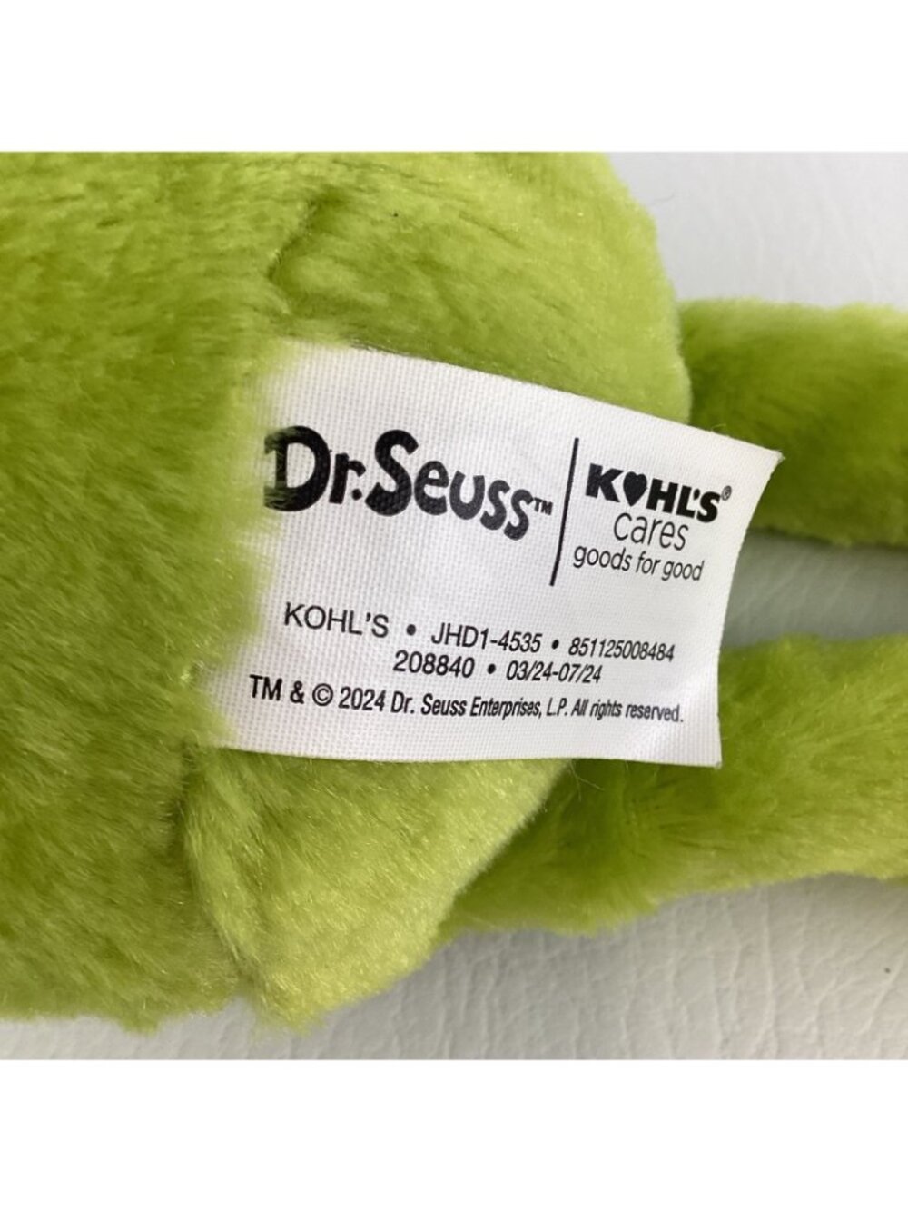 Kohls Cares 18" Plush Stuffed Dr Seuss The Grinch Who Stole Christmas Toy - Picture 8 of 8
